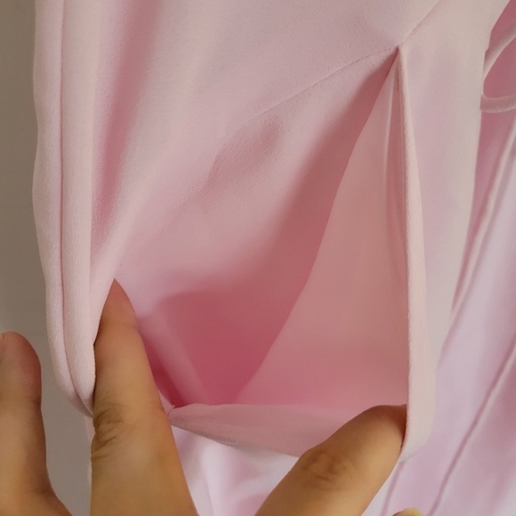 Aritzia Wilfred Pink V Neck Belted Sleeveless Sabine Dress Sheath Size Small - Picture 7 of 14